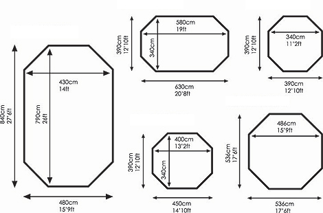 Timber Pool Sizes